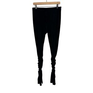 Zara Womens Black Velvet Scrunchy Leg Pants Size M